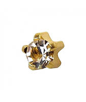 Сережки-голки для проколу вух Studex крапан R-104 Кришталь прозорий