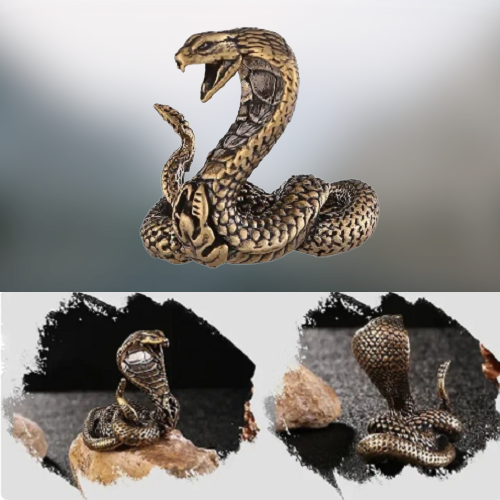 Мініатюрна антична мідна статуетка у формі змії кобри статуетка зодіакальна змія