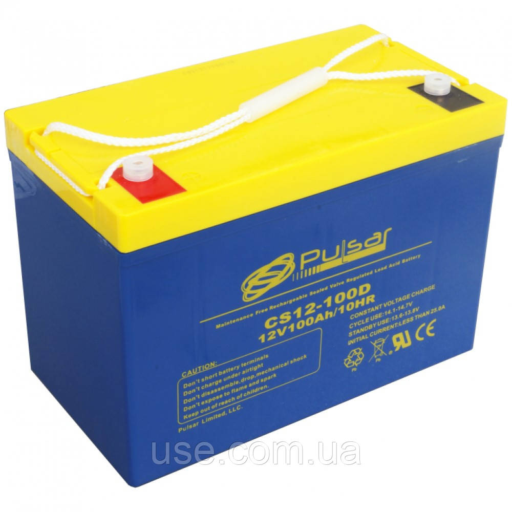 Акумулятор AGM 12V 100Ah, ач, ампер годин, для сонячної електростанції, гібридного, автономного, мережевого інвертора