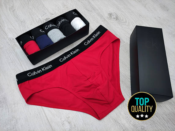 Набір чоловічих сліпів Calvin Klein з 5 штук в подарунковій коробці. Преміум якість, повномірна модель, фото 1