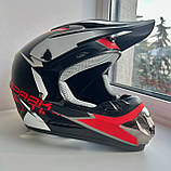 Мотошолом дитячий кросовий ендуро black/red spark new + Окуляри в ПОДАРУНОК, фото 3