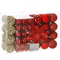 Іграшки на ялинку Springos CA0122 Набір XXL 6/4/3 см 100 шт.,червоні
