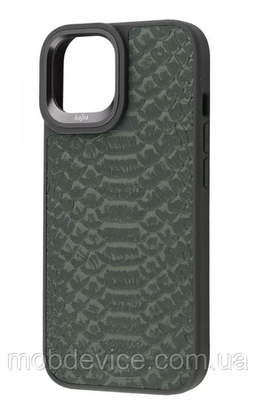 Чохол Kajsa Snake Pattern для iPhone 15 Pro (Olive)