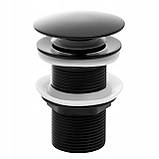 Заглушка клік-клак кругла без переливу Yoka Home black, фото 3