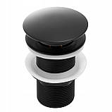 Заглушка клік-клак кругла без переливу Yoka Home black, фото 4