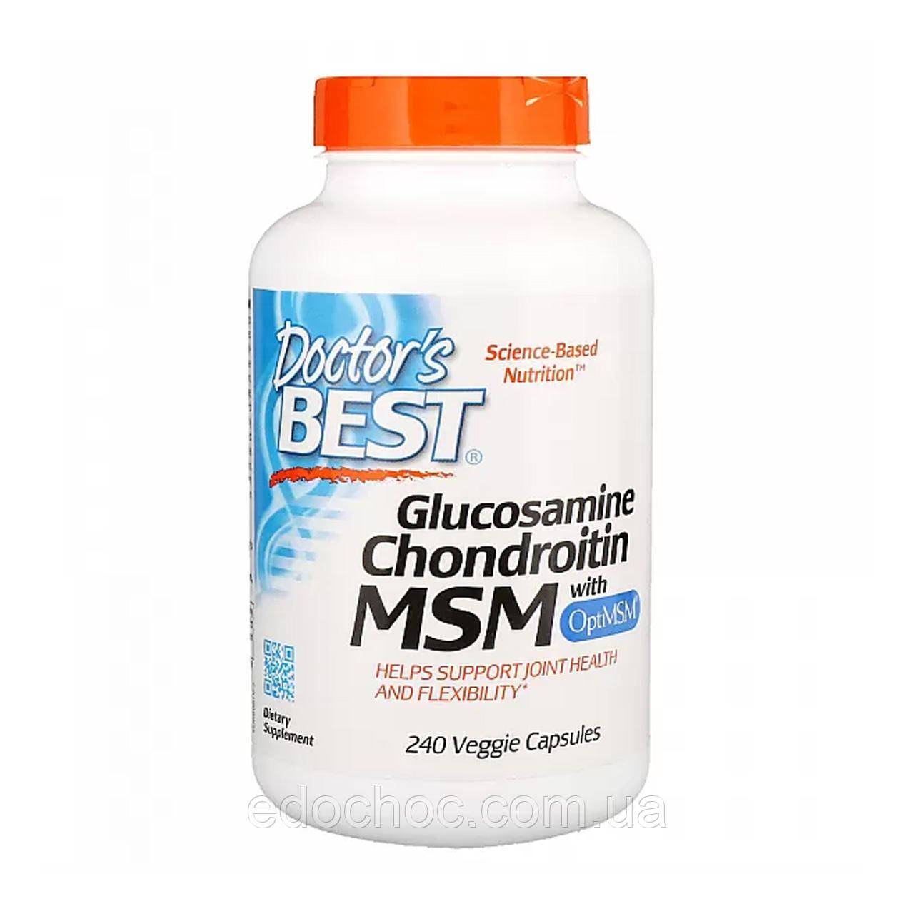 Глюкозамін хондроїтин з OptiMSM (Glucosamine Chondroitin MSM) 240 капсул DRB-00081, фото 1