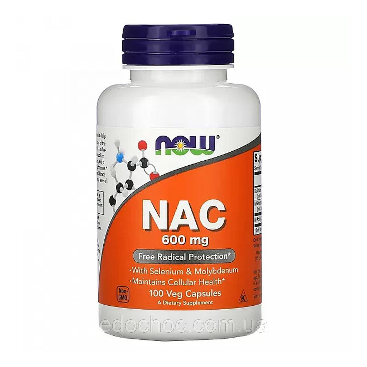 Н-ацетилцистеїн (N-Acetyl Cysteine) 100 капсул NOW-00085