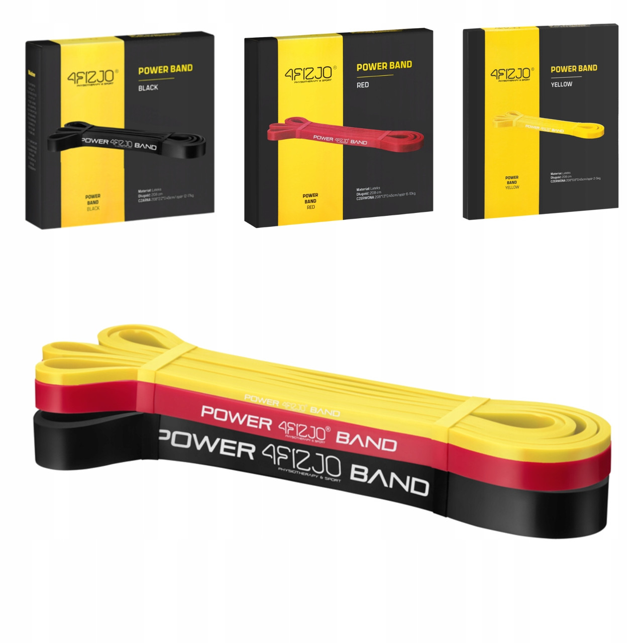 Набір з 3 резинок для вправ Power Band тренувальні опорні стрічки для фітнесу 1-17кг, фото 1