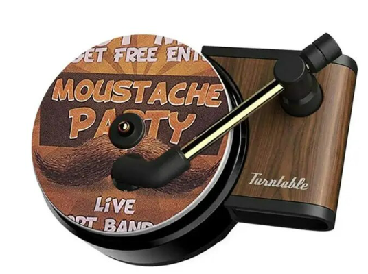 Автомобільний ароматизатор освіжувач повітря в стилі програвача, крутиться, 3 змінні пластинки, фото 1