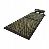Килимок для точкового масажу 4FIZJO ACUPRESSURE MAT чорний і золотий, фото 5