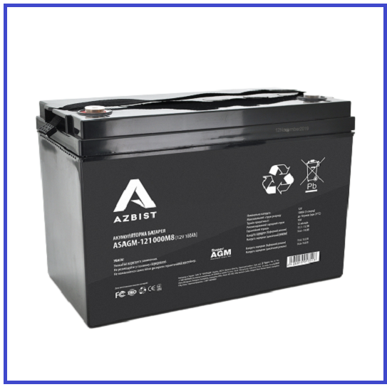 Акумулятор AZBIST Super AGM ASAGM 12-100 12V 100Ah (330х173х212(220), фото 1
