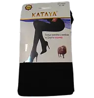 Теплі колготки з начосом Kataya 6922 42-48 чорні
