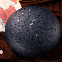 Глюкофон "Happy Drum" 11 нот Чорний Карбонова сталь 24*14*14см.