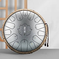 Глюкофон "Happy Drum" 15 нот Срібний Карбонова сталь 30*14*14см.