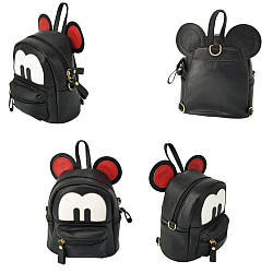 2006-001 Рюкзак Глазурки та Вушка, чорний, шкірозамінник, висота 20 см.