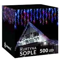 Світлова штора гірлянда Springos CL0503 icicle SOPLE 500LED ЗОВНІШНІ ЛАМПИ 225 М МУЛЬТИКОЛОР