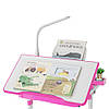 Парта з настільною лампою і пеналом + стільчик + тумба-пуф FunDesk Bellissima Pink + FunDesk SS15W Pink, фото 6