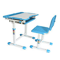Комплект парта з настільною лампою і пеналом + стільчик + тумба-пуфік FunDesk Vanda Blue + FunDesk SS15W Blue для школяра, фото 2