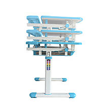 Комплект парта з настільною лампою і пеналом + стільчик + тумба-пуфік FunDesk Vanda Blue + FunDesk SS15W Blue для школяра, фото 5