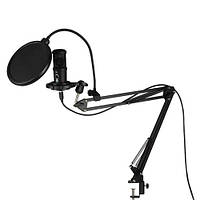 Микрофон студийный конденсаторный для записи GM07-2, штатив и поп-фильтр kr