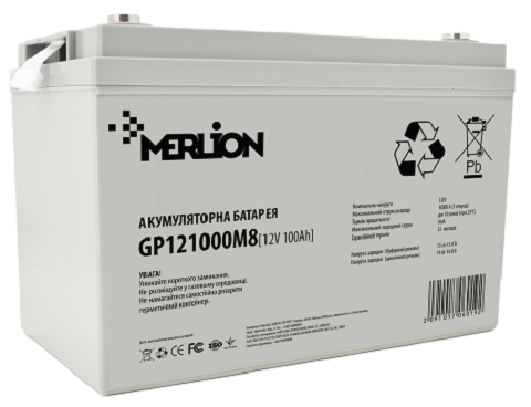 Аккумуляторная батарея MERLION AGM GP121000M8 12V 100Ah (329х172х218) - фото 2 - id-p276046467