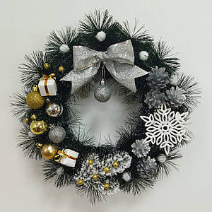 Великий Новорічний Різдвяний Вінок 40см. "Зоряна Ніч"