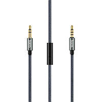 Кабель із кнопкою та підтримкою мікрофона Hoco UPA04 Noble AUX 1 метр аудіо шнур 3.5 тато