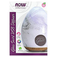 Ультразвуковий скляний USB-дифузор NOW Foods "Ultrasonic Glass Swirl USB Oil Diffuser" для олій (1 шт.)