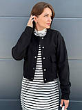 Стильна демісезонна жіноча коротка кашемірова куртка-бомер (р.42-52). Арт-1609/47, фото 3