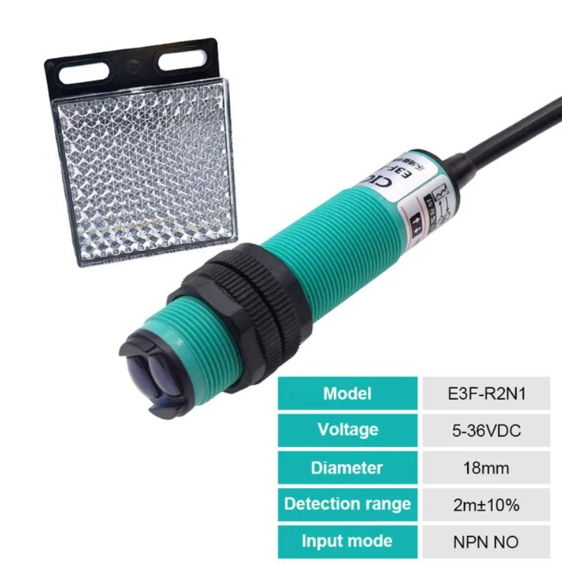 Фотоелектричний датчик з відбивачем E3F-R2N1 (E3F-R2C1)  5-36V DС  NPN NO
