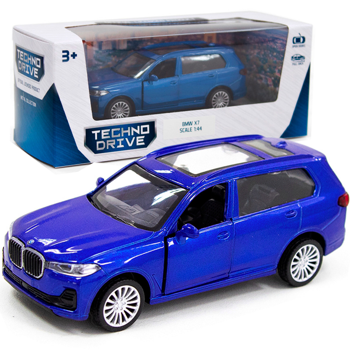 Іграшкова машинка металева BMW X7, БМВ, синій, відкр двері, інерція, 5*11*4см (250270), фото 1
