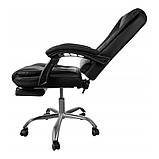 Комп'ютерне крісло офісне BOSS з підставкою для ніг – Чорне крісло для офісу KO22CZ, фото 3