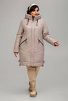 Демисезонное пальто стеганое Каталония больших размеров 52-62 размеры разные цвета бежевое 60