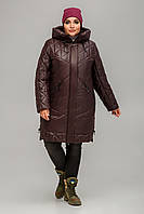 Демисезонное пальто стеганое Каталония больших размеров 52-62 размеры разные цвета шоколад
