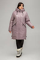 Демисезонное пальто стеганое Каталония больших размеров 52-62 размеры разные цвета какао 54