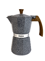 Кофеварка гейзерная алюминиевая Magio (Маджио) 300 мл на 6 чашек (MG-1011)