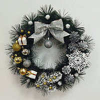 Великий Новорічний Різдвяний Вінок 40 см. Новорічні декоративні вінки "Зоряна Ніч"