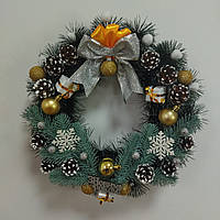Великий Новорічний Різдвяний Вінок 40 см. Новорічні декоративні вінки "Winter time"