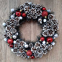 Великий Новорічний Різдвяний Вінок 40 см. Новорічні декоративні вінки "Віфлеємська зірка"