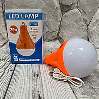 Светодиодная LED лампочка на аккумуляторе 30W LY V09 Оранжевая. Лампочка светодиодная
