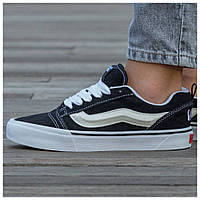 Мужские / женские кеды Vans KNU Stack Skool Platform Black White, унисекс черно-белые кроссовки ванс скул