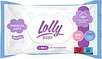 Серветки вологі дитячі Lolly Premium Soft з клапаном 80 шт.