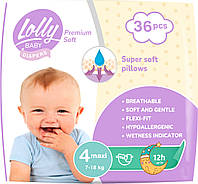 Подгузники детские Lolly Premium Soft 4 (7-18 кг) 36 шт