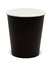 Бумажные черные кофейные стаканы 340 мл Black&White одноразовые для латте, кофе, чая