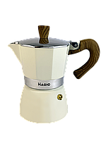Кофеварка гейзерная алюминиевая Magio (Маджио) 150 мл на 3 чашек (MG-1007)