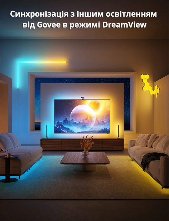 Набір адаптивного Ambilight підсвічування для 55-65 діагоналі, Govee TV  Backlight 3 Lite RGBICW