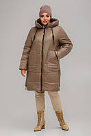 Демисезонное пальто стеганое Варшава больших размеров 54-64 размеры разные цвета бронза