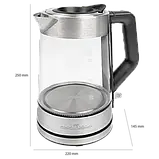 Скляний електричний чайник 1,7л з різнобарвною підсвіткою PROFICOOK, фото 2