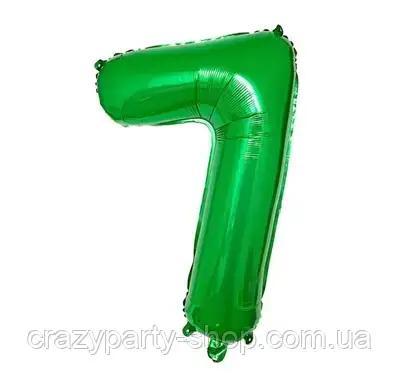 Кулька фольгована Цифра 7 зелена  80 см
