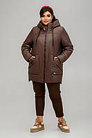 Демисезонная куртка Познань с удлиненной спинкой большого размер осень-зима 50-60 размеры разные цвета шоколад